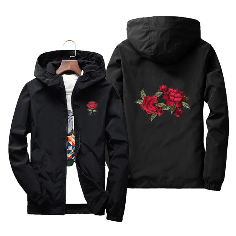 TO Double Rose Windbreaker Jacket Embroidered