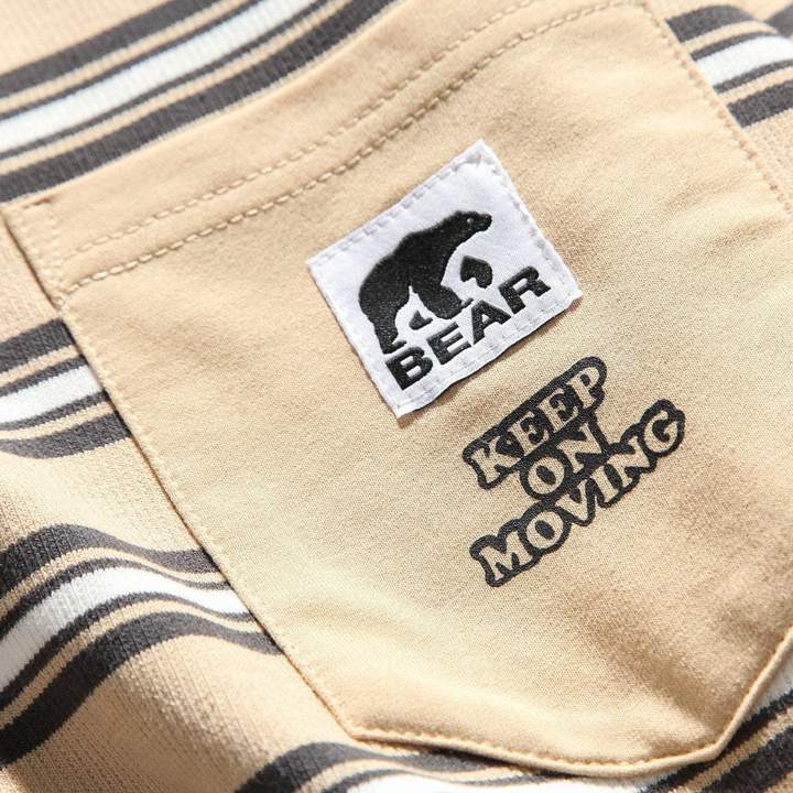 TO Printed Stripe Vintage Bear Soft Cotton Sweatshirt